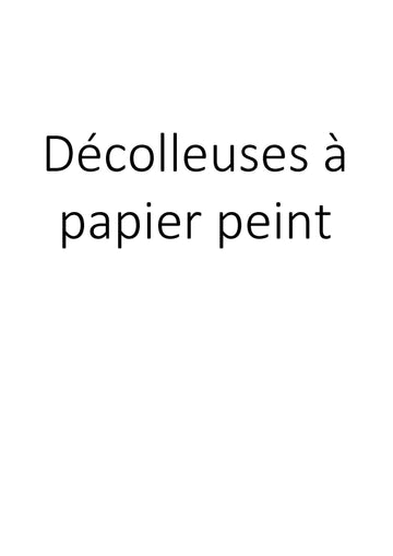 Décolleuses à papier peint clicktofournisseur.com