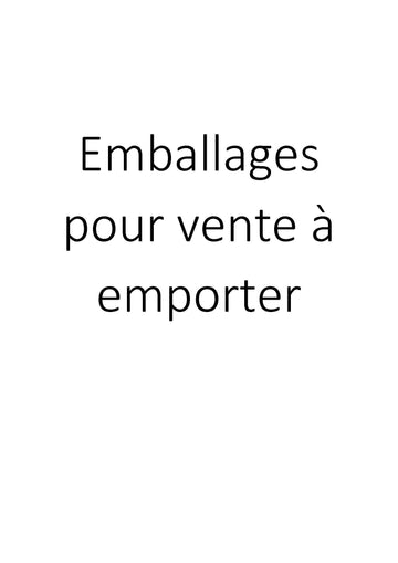 Emballages pour vente à emporter clicktofournisseur.com