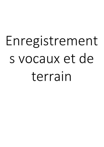 Enregistrements vocaux et de terrain clicktofournisseur.com