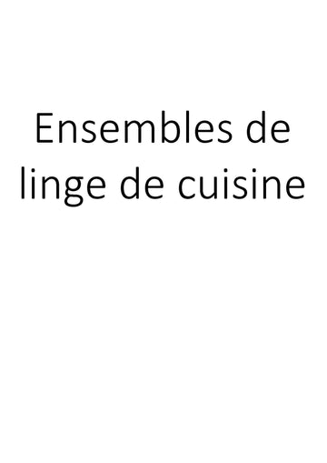 Ensembles de linge de cuisine clicktofournisseur.com