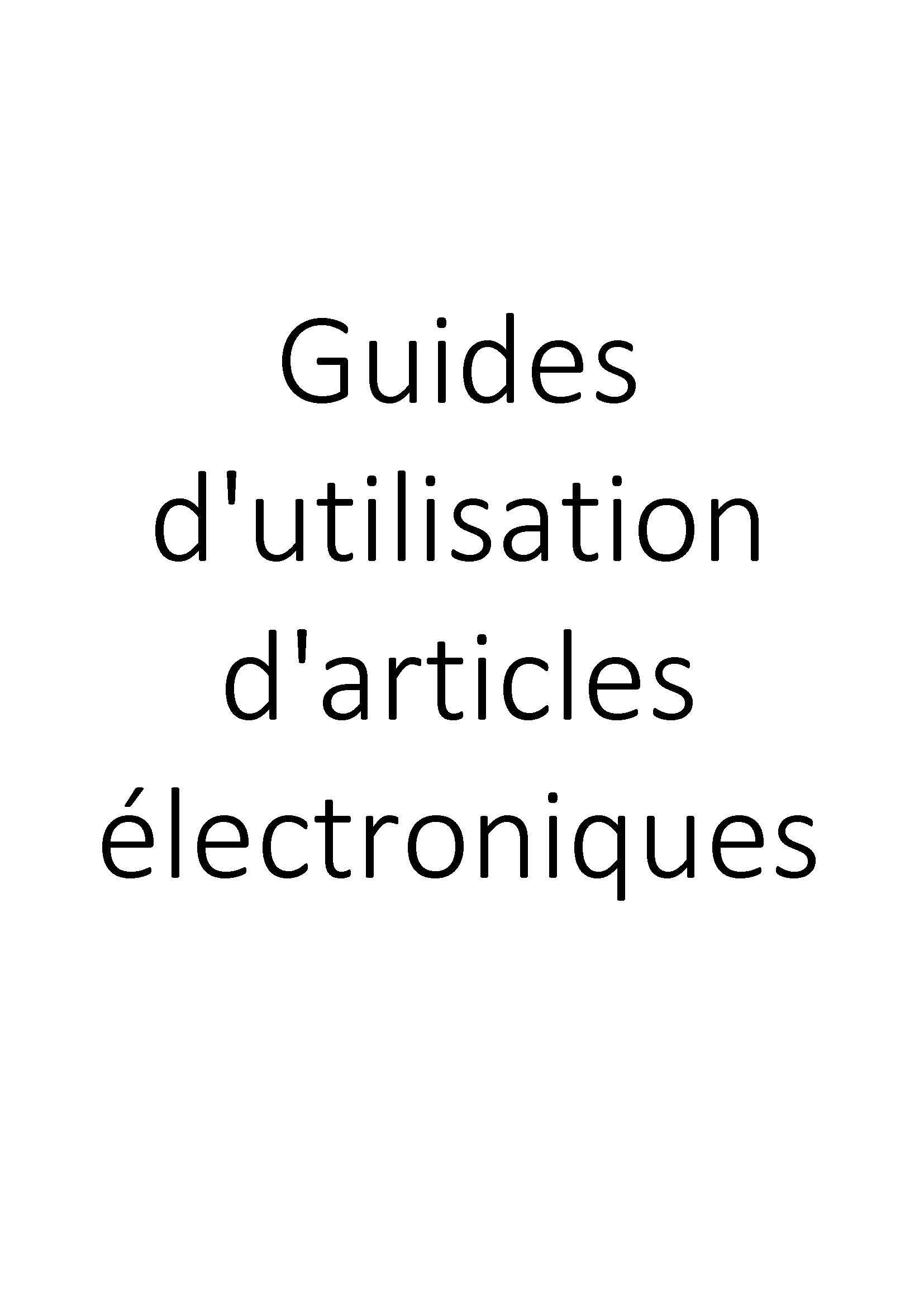 Guides d'utilisation d'articles électroniques clicktofournisseur.com