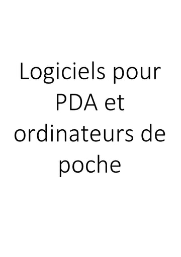Logiciels pour PDA et ordinateurs de poche clicktofournisseur.com