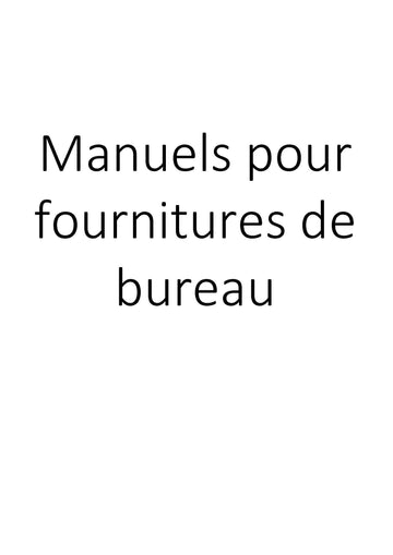 Manuels pour fournitures de bureau clicktofournisseur.com