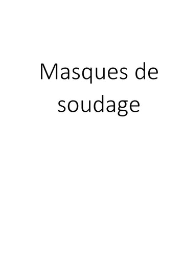 Masques de soudage clicktofournisseur.com