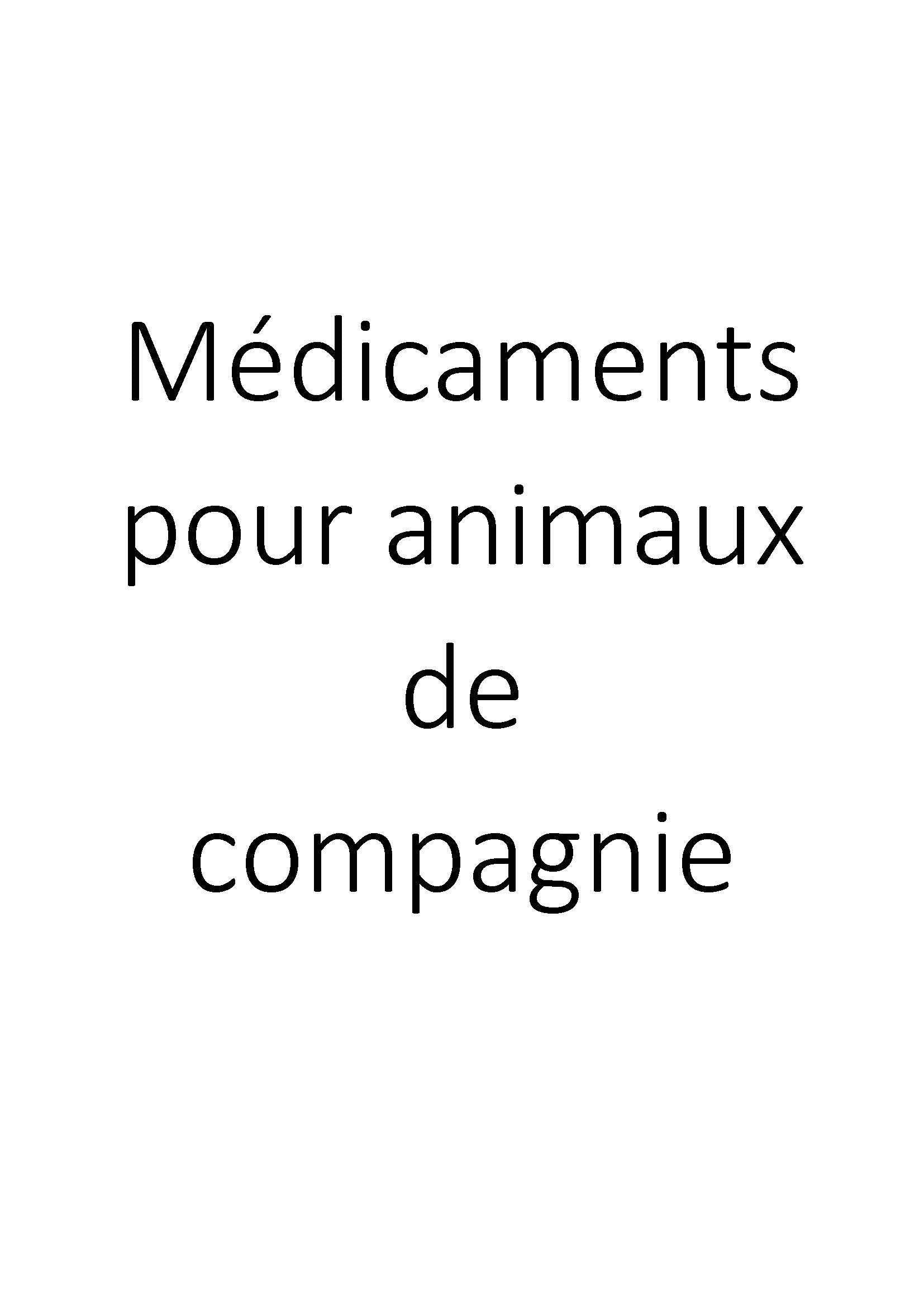 Médicaments pour animaux de compagnie clicktofournisseur.com