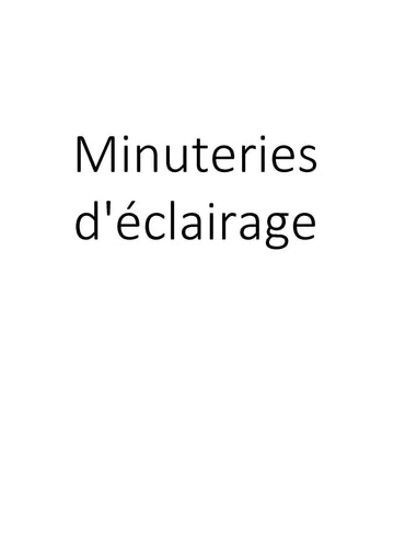 Minuteries d'éclairage clicktofournisseur.com