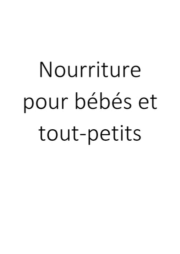 Nourriture pour bébés et tout-petits clicktofournisseur.com