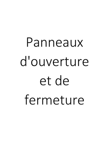 Panneaux d'ouverture et de fermeture clicktofournisseur.com
