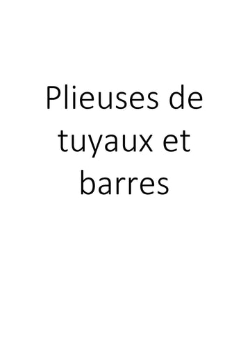 Plieuses de tuyaux et barres clicktofournisseur.com