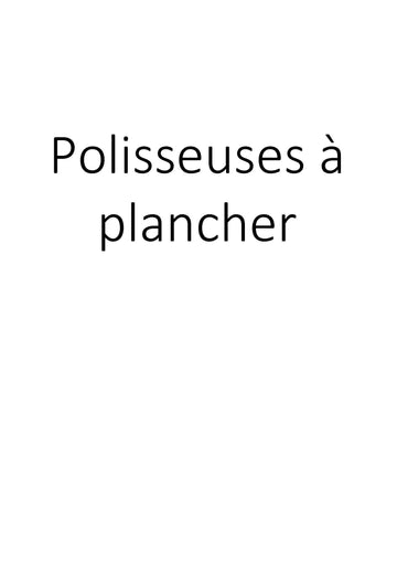 Polisseuses à plancher clicktofournisseur.com