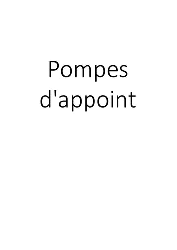 Pompes d'appoint clicktofournisseur.com