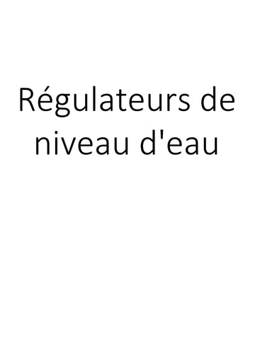 Régulateurs de niveau d'eau clicktofournisseur.com
