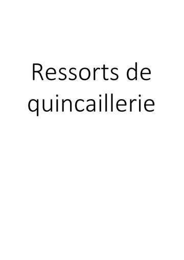 Ressorts de quincaillerie clicktofournisseur.com