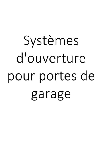 Systèmes d'ouverture pour portes de garage clicktofournisseur.com