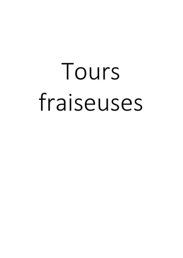 Tours fraiseuses clicktofournisseur.com