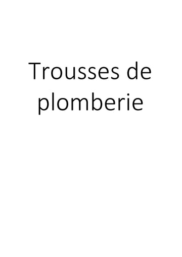 Trousses de plomberie clicktofournisseur.com