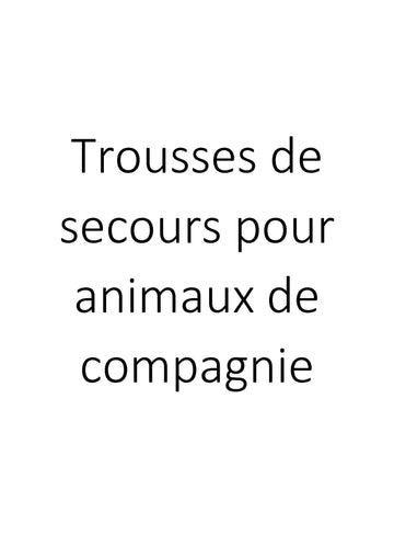 Trousses de secours pour animaux de compagnie clicktofournisseur.com