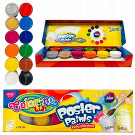 Colorino Kids Peintures pour affiches 12 couleurs 20 ml