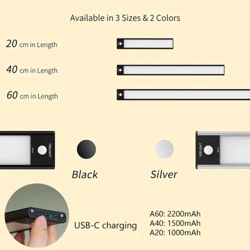Yeelight Closet Light YLCG006-b LED motion sensor wardrobe light 60 cm 2700K (black)