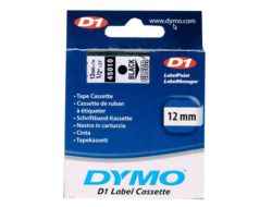 Dymo label printer tape D1 12mmx7m, black/clear