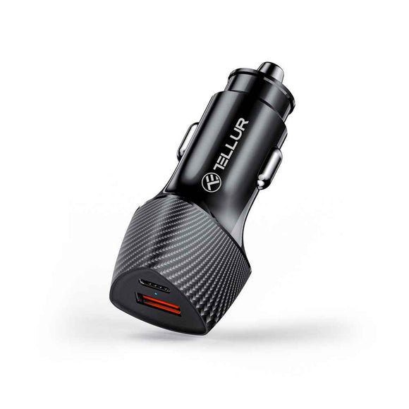 Chargeur de voiture Tellur FCC10 38 W, 6 A (PD20 W + QC3.0) noir
