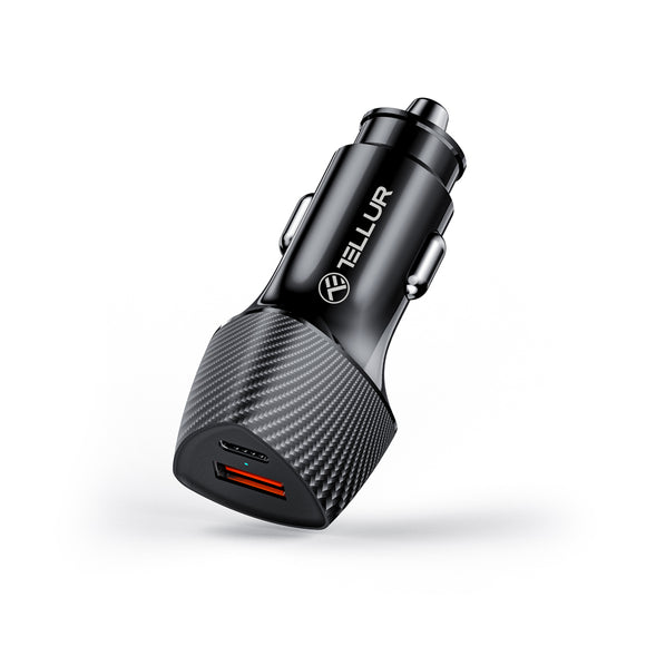 Chargeur de voiture Tellur FCC10 38 W, 6 A (PD20 W + QC3.0) noir