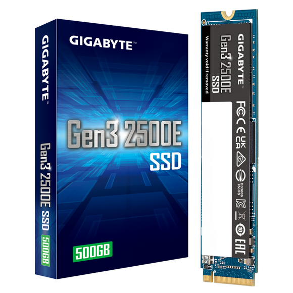 Gigabyte SSD | G325E500G | 500 GB | Solid-state drive interface PCIe 3.0x4, NVMe1.3 | Read speed 2300 MB/s | Write speed 1500 MB/s