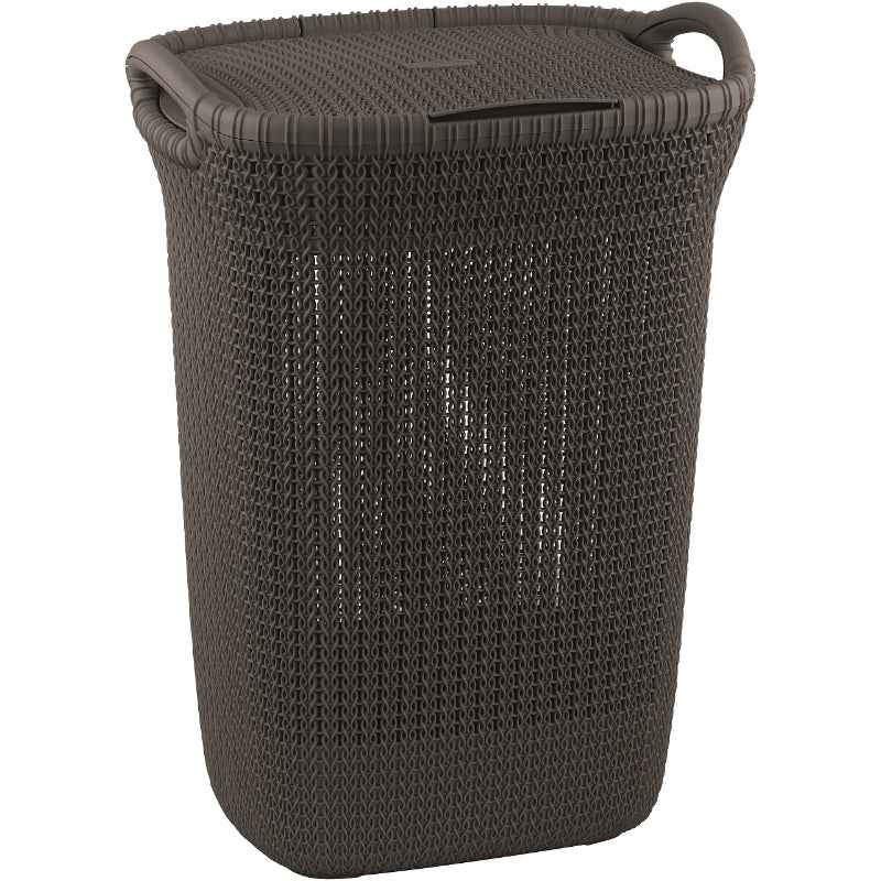 Panier à linge Curver Knit 57 L Rectangulaire Plastique Marron