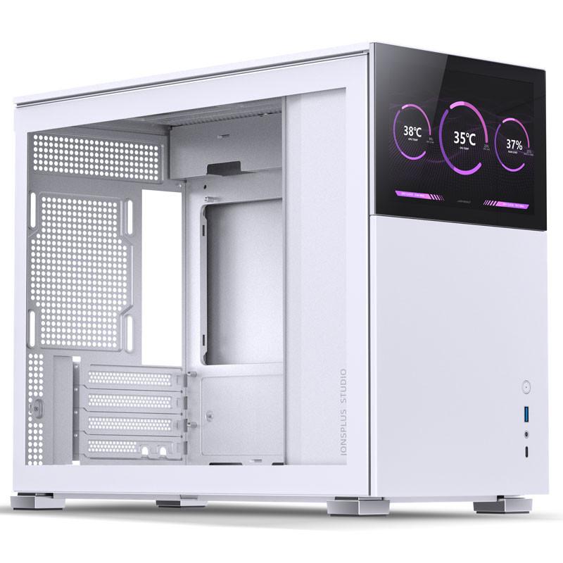 Boîtier Jonsbo D31 Micro-ATX en verre trempé blanc