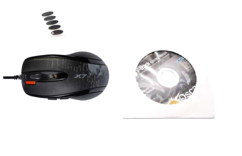 MOUSE A4tech, gaming, cu fir, USB, optic, 3000 dpi, butoane/scroll 4/1, buton selectare viteza, negru, "F5-BK" (timbru verde 0.18 lei)