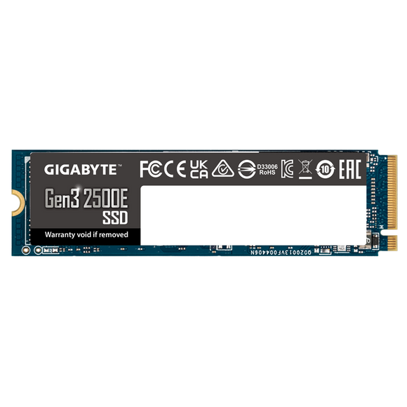 Gigabyte SSD | G325E500G | 500 GB | Solid-state drive interface PCIe 3.0x4, NVMe1.3 | Read speed 2300 MB/s | Write speed 1500 MB/s