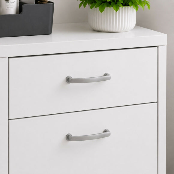 Poignée de meuble COOPER, Finition zamak nickel mat, entraxe 160 mm