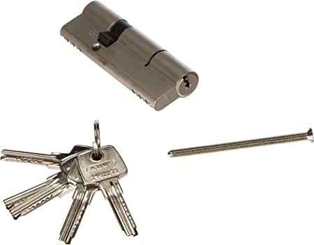Ecost Customer Return Abus Profile Cylinder D6xNP with Key Card and 5 Keys, Silver, 494
