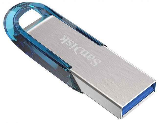 Clé USB SanDisk Ultra Flair 64 Go USB Type-A 3.2 Gen 1 (3.1 Gen 1) Bleu, Argent