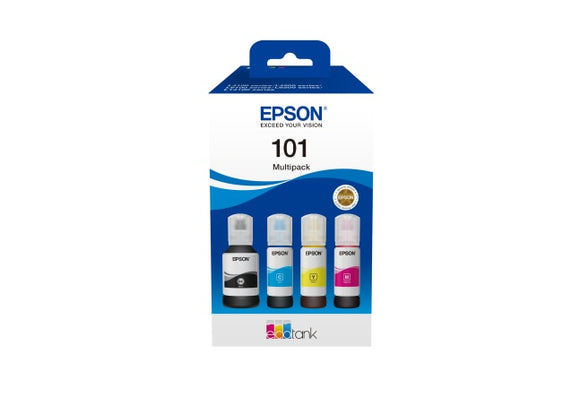 Epson 101 EcoTank (C13T03V64A) Ink Refill Bottles Multipack, CMYK