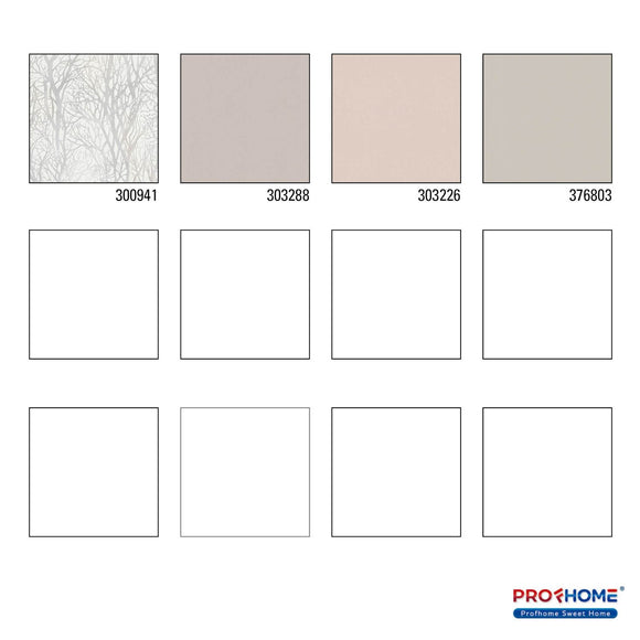 Papier peint nature Profhome 300941-GU papier peint intissé texturé avec un dessin nature mat blanc argent 5,33 m2