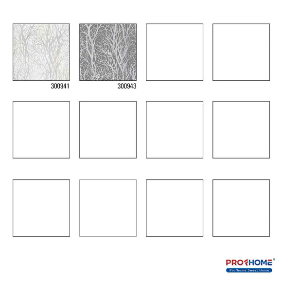 Papier peint nature Profhome 300941-GU papier peint intissé texturé avec un dessin nature mat blanc argent 5,33 m2