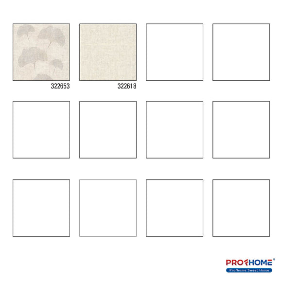 Papier peint floral Profhome 322653-GU papier peint intissé légèrement texturé avec un dessin floral et des accents métalliques beige argent brun 5,33 m2