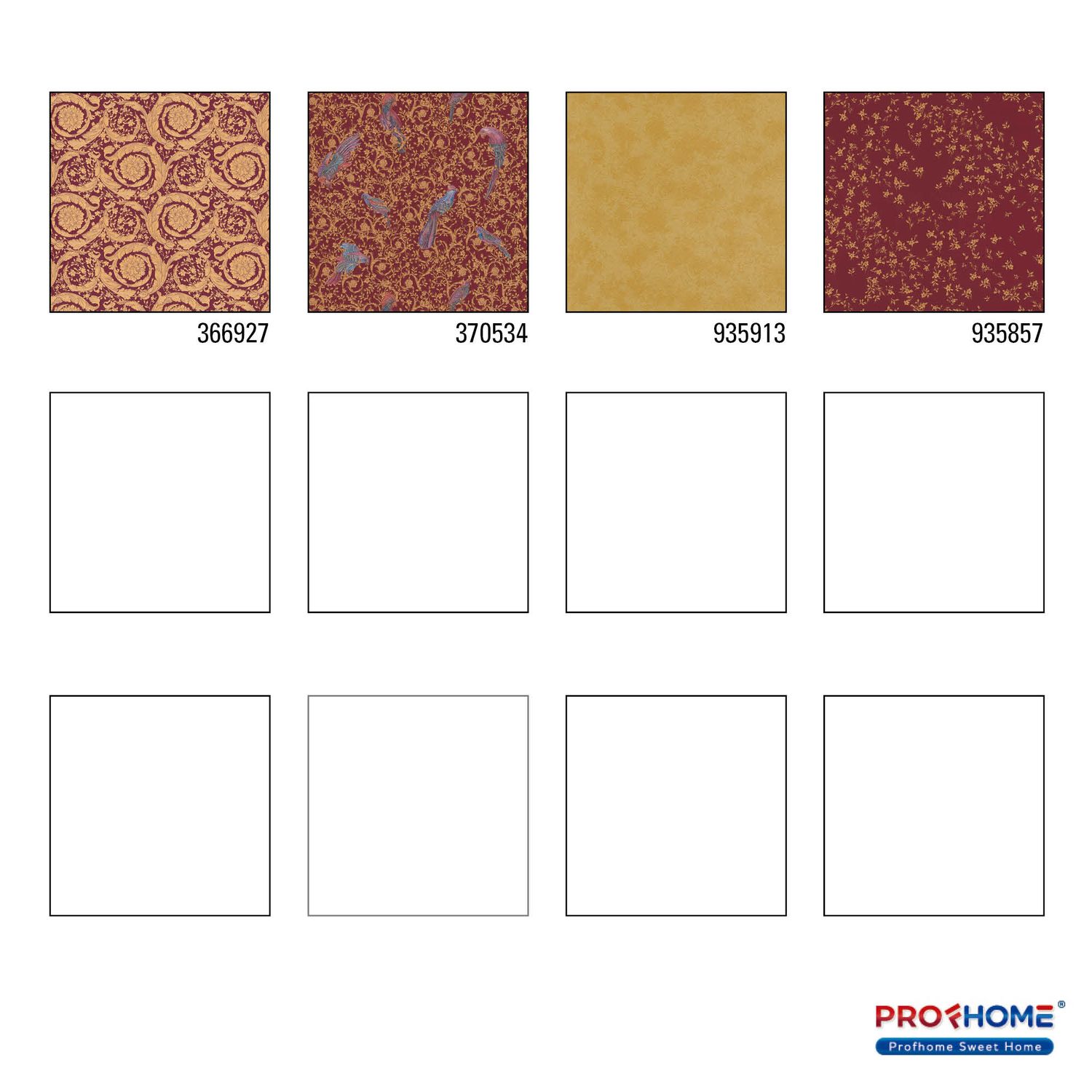 Exclusive luxury wallpaper Profhome 366927-GU textured non-woven wallpaper with shiny ornaments red gold brown 7.035 m2