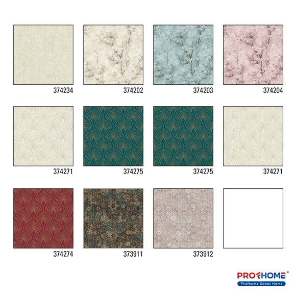 Papier peint ton-sur ton Profhome 374234-GU papier peint intissé légèrement texturé ton-sur-ton mat crème 5,33 m2