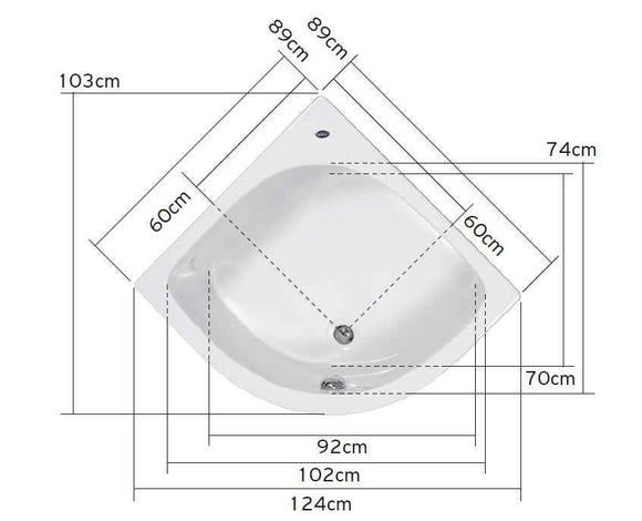 Cabine de douche complète avec baignoire MYKONOS 90x90x200 cm
