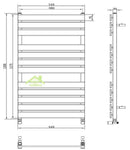 Radiateur sèche-serviette design vertical MARCELLA 51x120 cm en chrome