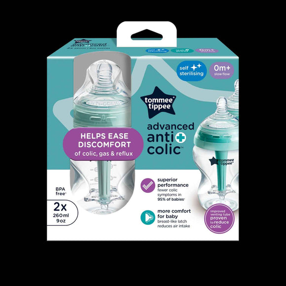 Biberons Tommee Tippee Advanced Anti-Colic avec fonction d'auto-stérilisation 260 ml 2 pièces 42252587
