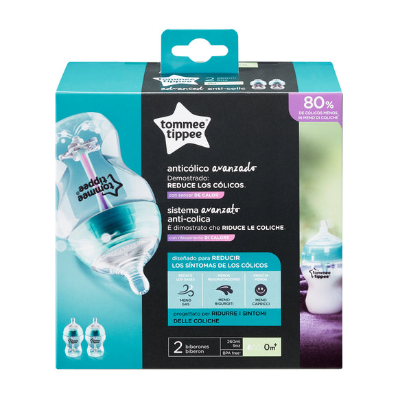 Biberons Tommee Tippee Advanced Anti-Colic avec fonction d'auto-stérilisation 260 ml 2 pièces 42252587