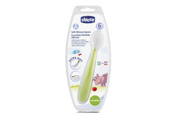 Cuillère en silicone souple chicco vert 6 mois et plus