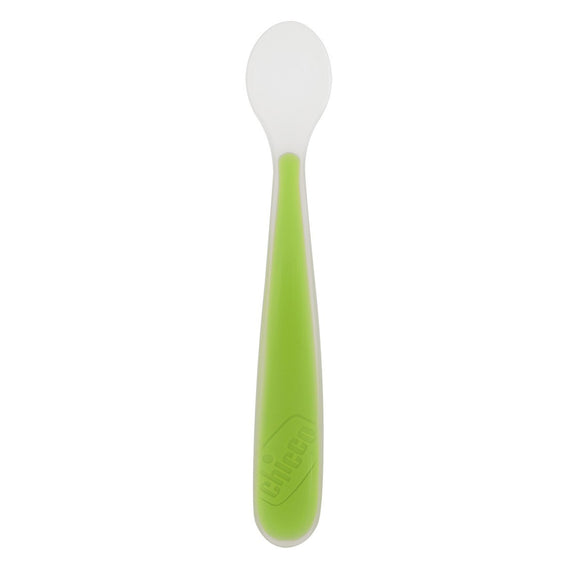 Cuillère en silicone souple chicco vert 6 mois et plus