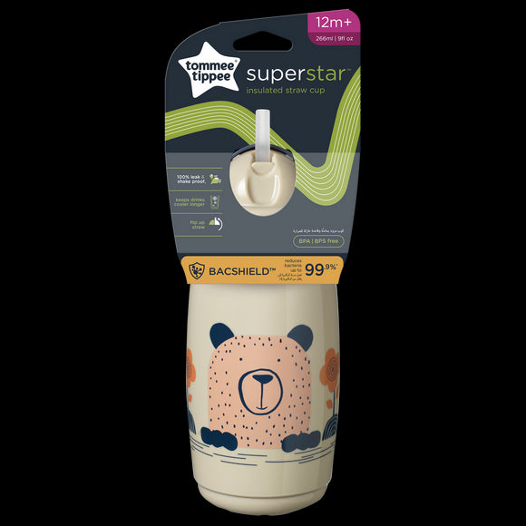 Paille isotherme TOMMEE TIPPEE 266 ml, 12 mois et plus, gris, 447824