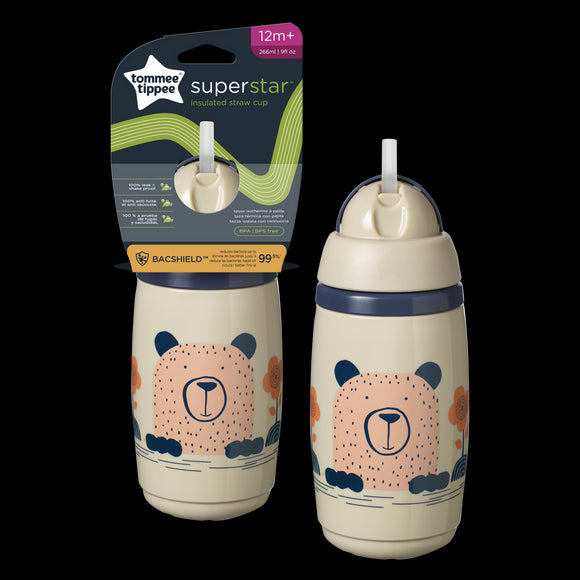 Paille isotherme TOMMEE TIPPEE 266 ml, 12 mois et plus, gris, 447824