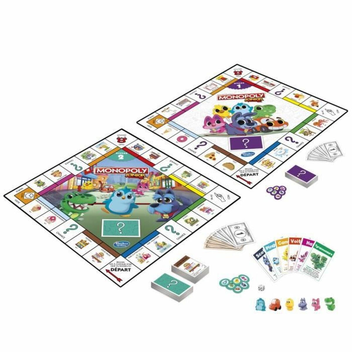 Jeu de société monopoly junior 2 jeux en 1 en langues lettone et estonienne