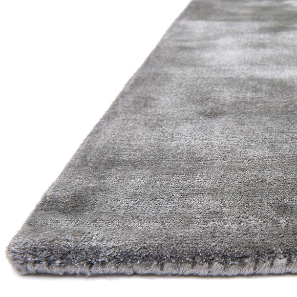 Tapis de salon en viscose fait main titane